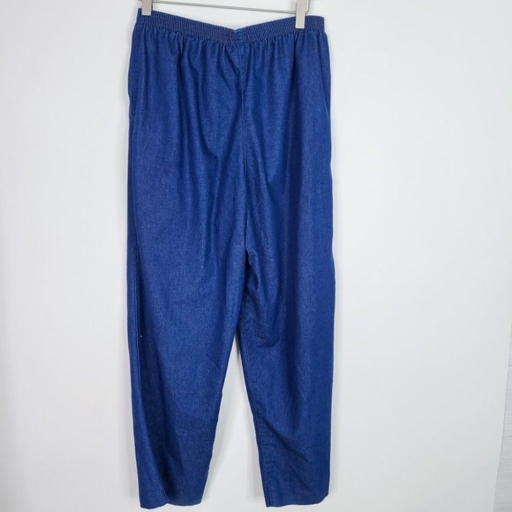 ALFRED DUNNER Grandma Pull on Wide Leg Pants 16P 16 Petite Blue TikTok - Picture 2 of 6